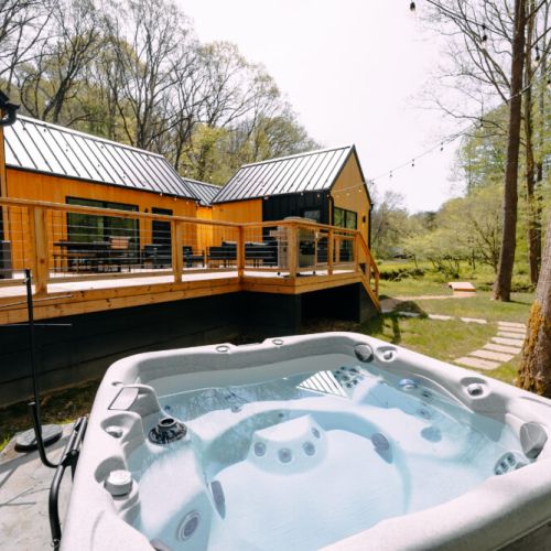 Masterspa Getaway Hot Tub overlooking the Creek.