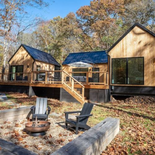 Your Fire Pit is located next to the Creek, Firewood and fire starters are supplied for your enjoyment.
