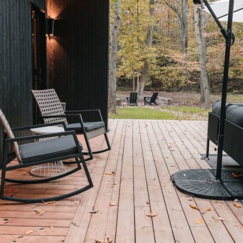Patio seating outside your Rest and Refesh.