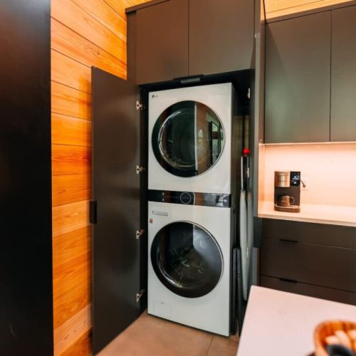 Stacked washer and dryer